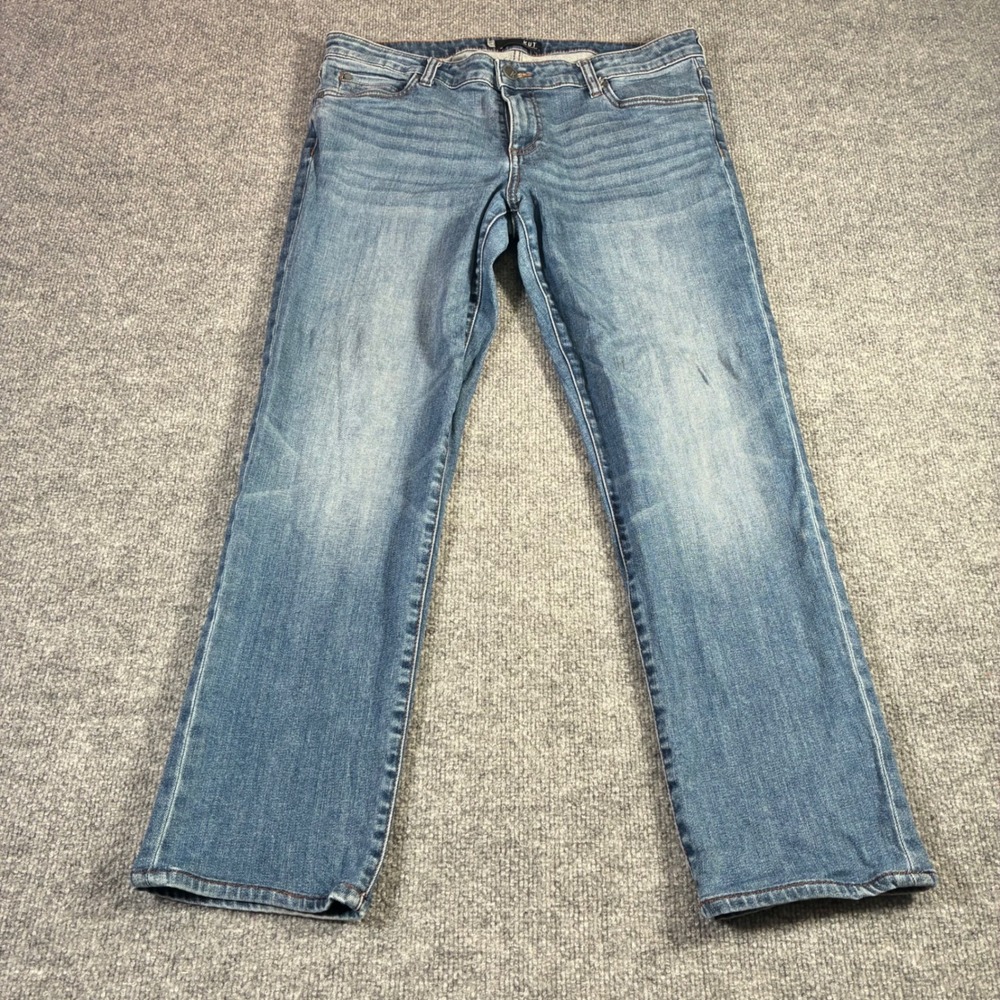 Kut from the Kloth Straight Leg Jeans Womens 12 Blue Medium Wash Stretch Denim